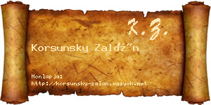 Korsunsky Zalán névjegykártya